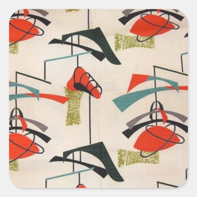 Mid Century Modern Atomic Fabric Stickers (Front)