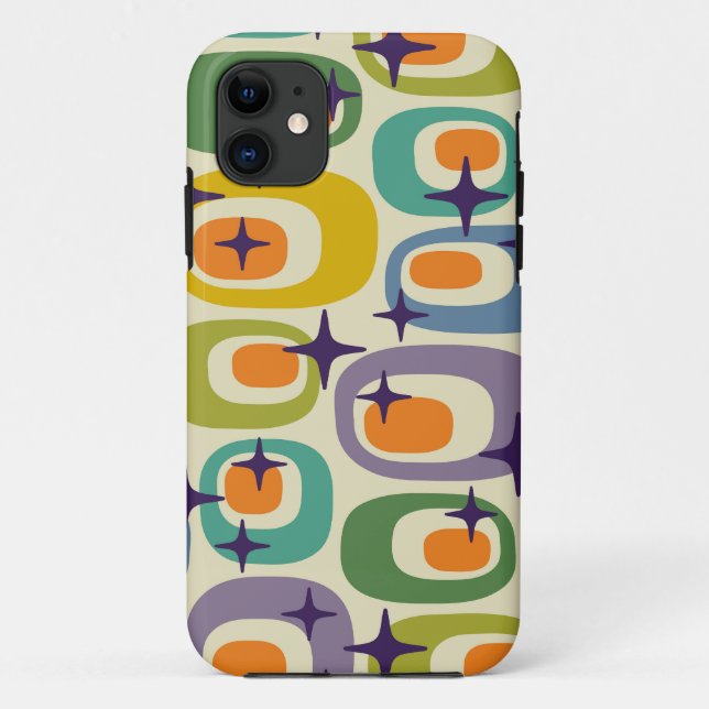 Mid Century Modern Atomic Pattern Case-Mate iPhone Case (Back)