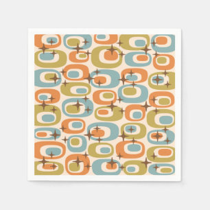 Mid Century Modern Atomic Pattern Napkin