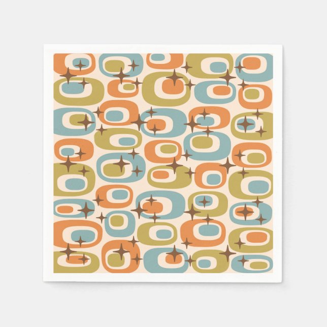 Mid Century Modern Atomic Pattern Napkin (Front)
