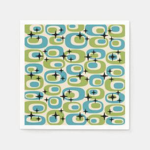Mid Century Modern Atomic Pattern Napkin