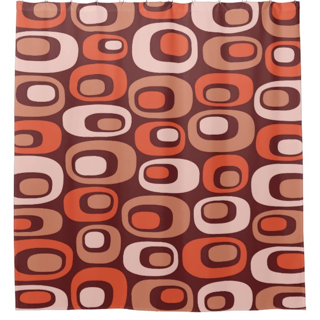 Mid Century Modern Atomic Pattern Shower Curtain (Front)