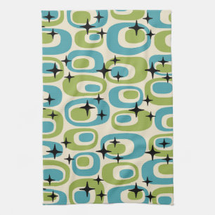 Mid Century Modern Atomic Pattern Tea Towel