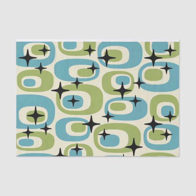 Mid Century Modern Atomic Pattern Tissue Paper (Front)