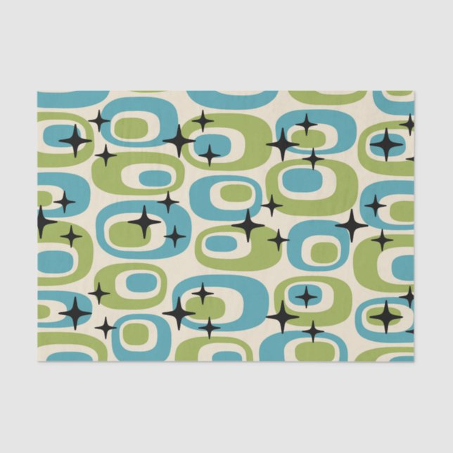 Mid Century Modern Atomic Pattern Tissue Paper (Front)
