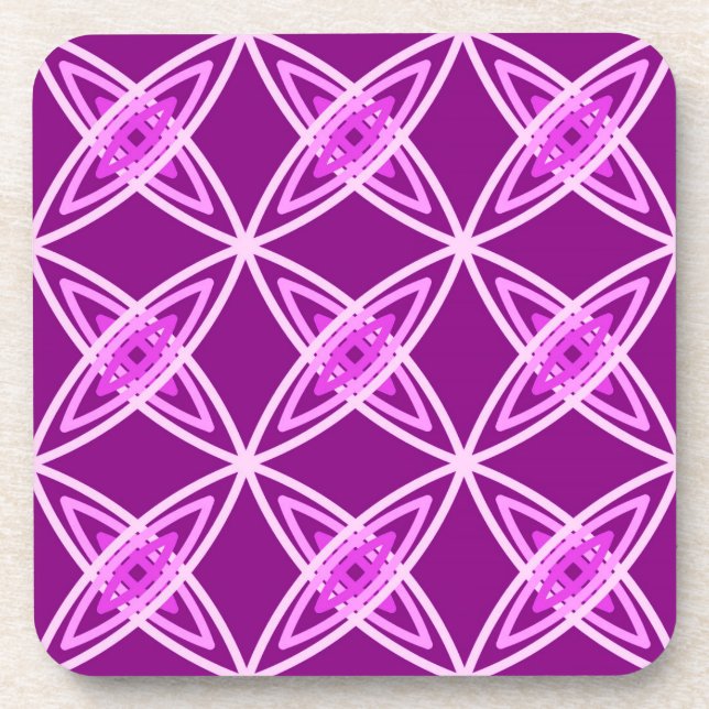 Mid Century Modern Atomic Print - Amethyst Purple Coaster (Front)