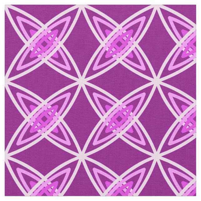 Mid Century Modern Atomic Print - Amethyst Purple Fabric (Close Up)