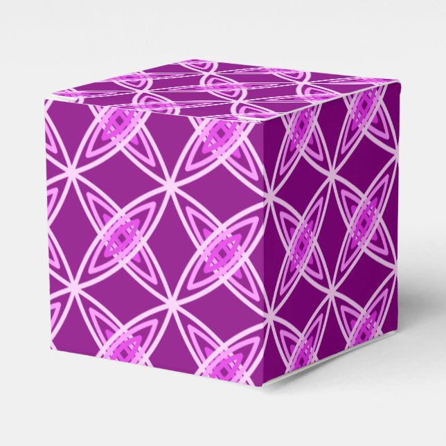 Mid Century Modern Atomic Print - Amethyst Purple Favour Box (Front Side)