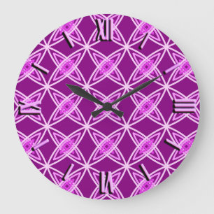 Mid Century Modern Atomic Print - Amethyst Purple Large Clock