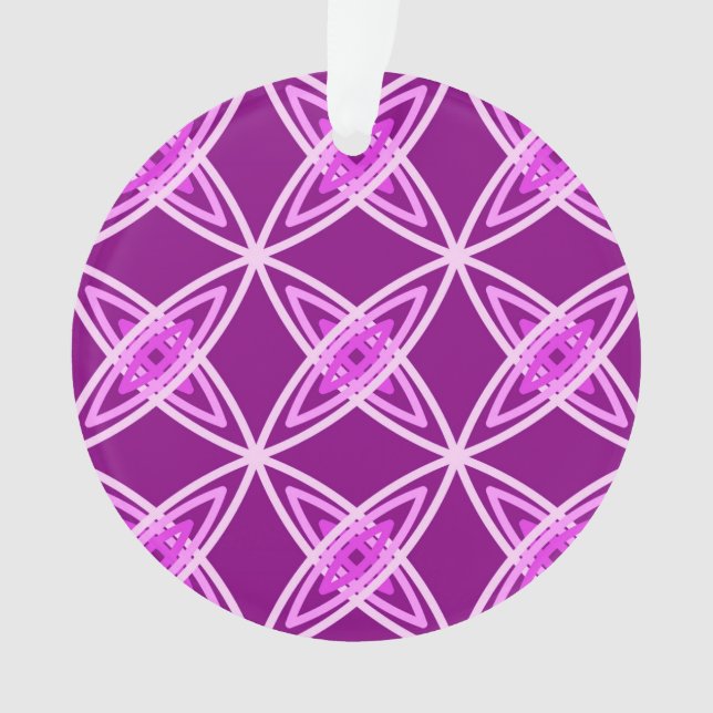 Mid Century Modern Atomic Print - Amethyst Purple Ornament (Front)