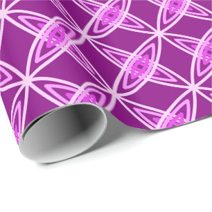 Mid Century Modern Atomic Print - Amethyst Purple Wrapping Paper
