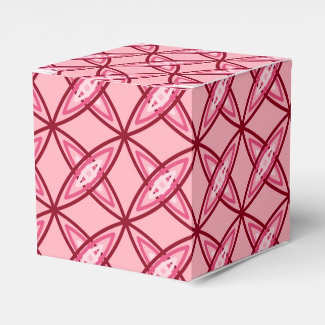Mid Century Modern Atomic Print - Ballet Pink Favour Box (Front Side)