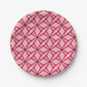 Mid Century Modern Atomic Print - Ballet Pink Paper Plate