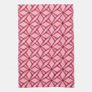 Mid Century Modern Atomic Print - Ballet Pink Tea Towel