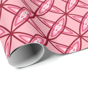 Mid Century Modern Atomic Print - Ballet Pink Wrapping Paper