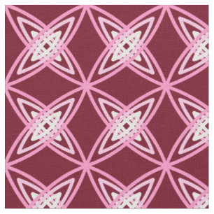 Mid Century Modern Atomic Print - Burgundy Wine Fabric