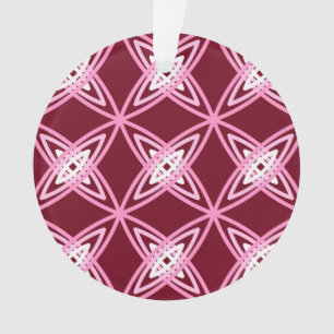 Mid Century Modern Atomic Print - Burgundy Wine Ornament