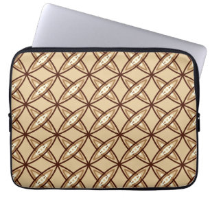 Mid Century Modern Atomic Print - Camel Tan Laptop Sleeve