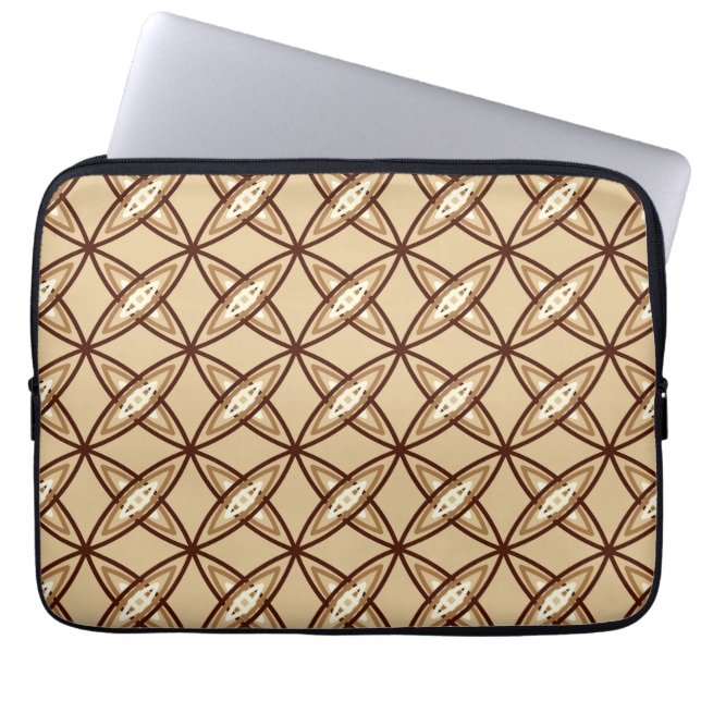 Mid Century Modern Atomic Print - Camel Tan Laptop Sleeve (Front)