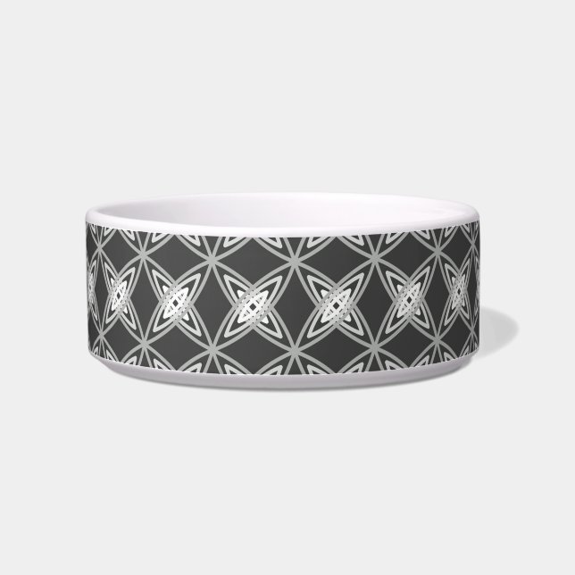 Mid Century Modern Atomic Print - Charcoal Grey Bowl (Left)