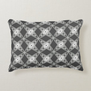 Mid Century Modern Atomic Print - Charcoal Grey Decorative Cushion