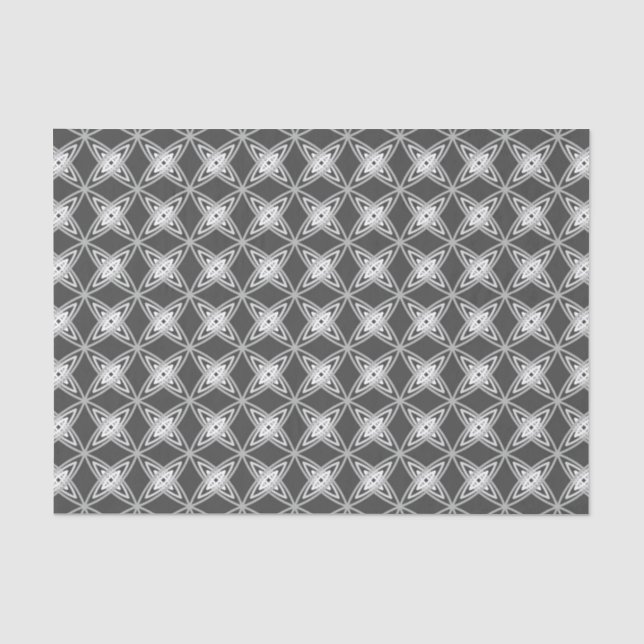 Mid Century Modern Atomic Print - Charcoal Grey Tissue Paper (Front)