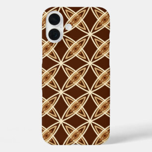Mid Century Modern Atomic Print - Chocolate Brown iPhone 16 Plus Case