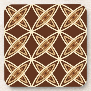 Mid Century Modern Atomic Print - Chocolate Brown Coaster