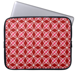 Mid Century Modern Atomic Print - Dark Red Laptop Sleeve