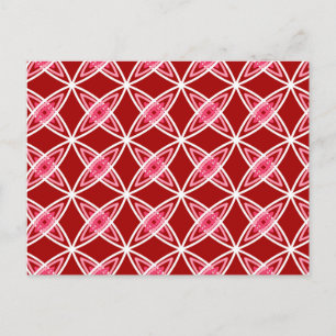Mid Century Modern Atomic Print - Dark Red Postcard