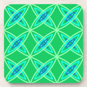Mid Century Modern Atomic Print - Jade Green Coaster