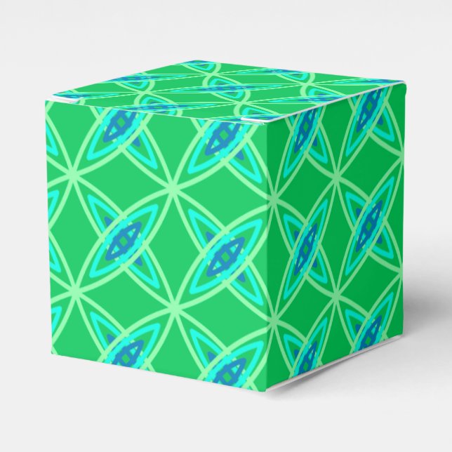 Mid Century Modern Atomic Print - Jade Green Favour Box (Front Side)