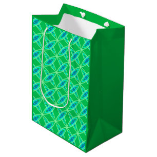 Mid Century Modern Atomic Print - Jade Green Medium Gift Bag