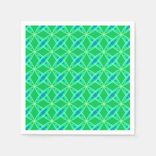Mid Century Modern Atomic Print - Jade Green Napkin