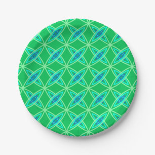 Mid Century Modern Atomic Print - Jade Green Paper Plate