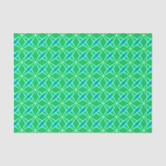 Mid Century Modern Atomic Print - Jade Green Tissue Paper (Front)