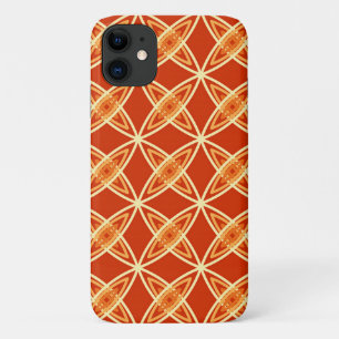 Mid Century Modern Atomic Print - Mandarin Orange iPhone 11 Case