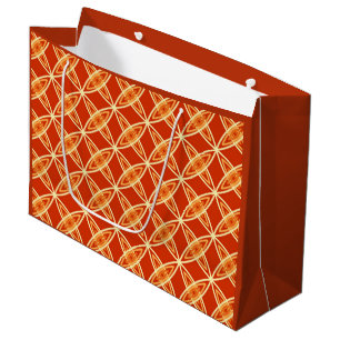 Mid Century Modern Atomic Print - Mandarin Orange Large Gift Bag