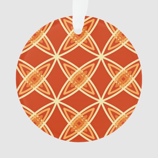 Mid Century Modern Atomic Print - Mandarin Orange Ornament (Front)
