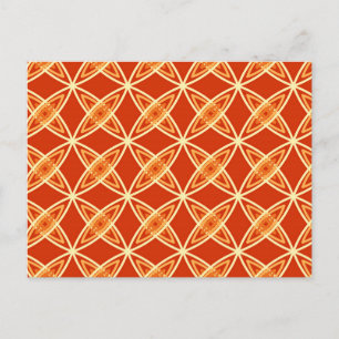 Mid Century Modern Atomic Print - Mandarin Orange Postcard