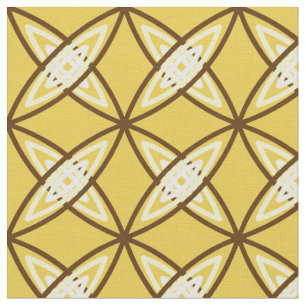Mid Century Modern Atomic Print - Mustard Gold Fabric