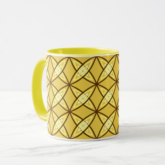Mid Century Modern Atomic Print - Mustard Gold Mug (Front Left)