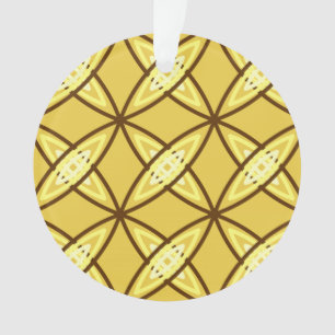 Mid Century Modern Atomic Print - Mustard Gold Ornament