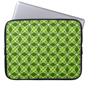 Mid Century Modern Atomic Print - Olive Green Laptop Sleeve