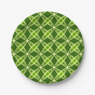Mid Century Modern Atomic Print - Olive Green Paper Plate