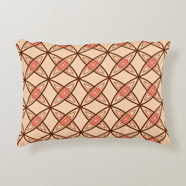 Mid Century Modern Atomic Print - Pastel Peach Decorative Cushion (Front)