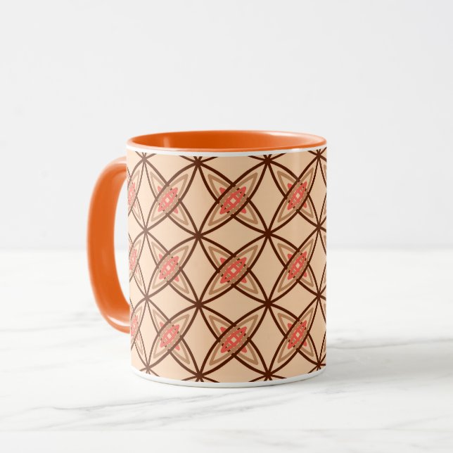 Mid Century Modern Atomic Print - Pastel Peach Mug (Front Left)