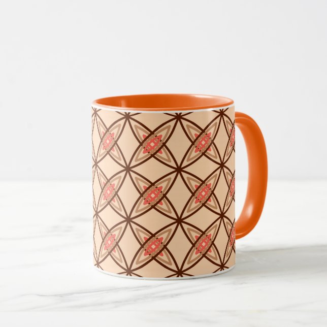 Mid Century Modern Atomic Print - Pastel Peach Mug (Front Right)