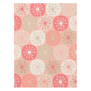 Mid Century Modern Atomic Retro Dots Vintage Pink Tablecloth