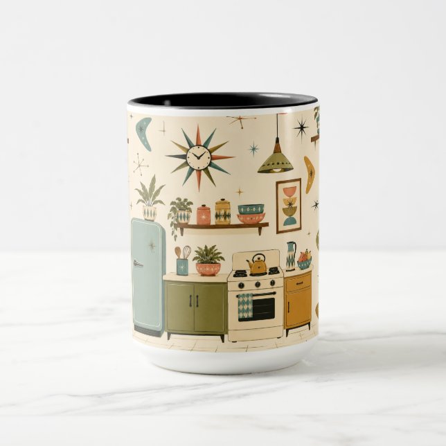 Mid Century Modern Atomic Retro kitchen  Mug (Center)